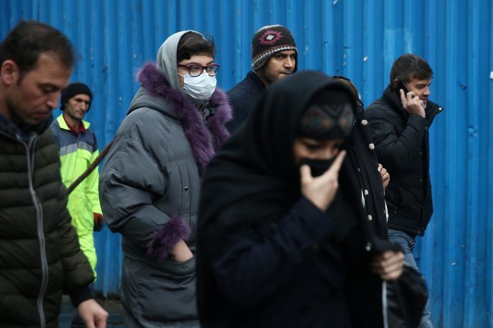 An Iranian Woman Wears Protective Mask