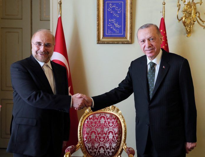 Turkish President Erdogan meets with Iranian Parliament Speaker Ghalibaf in Istanbul