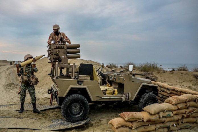 Iranian Army exercise in the coastal area of the Gulf of Oman and near the Strait of Hormuz