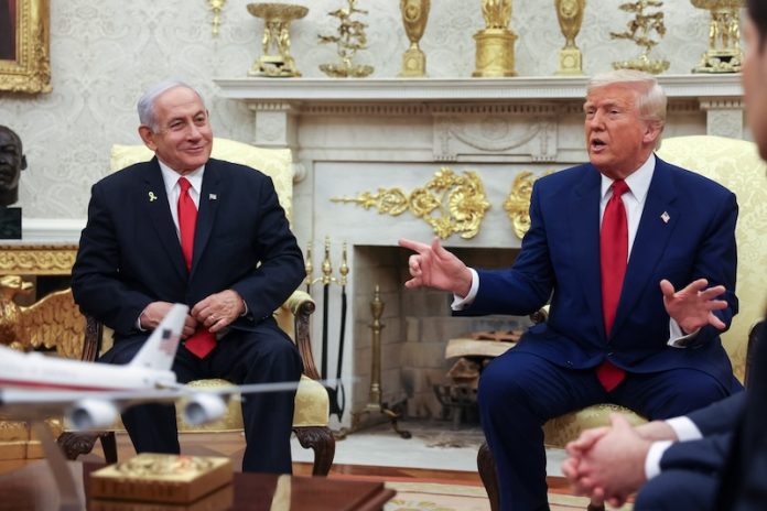 U.S. President Trump meets Israeli PM Netanyahu in Washington