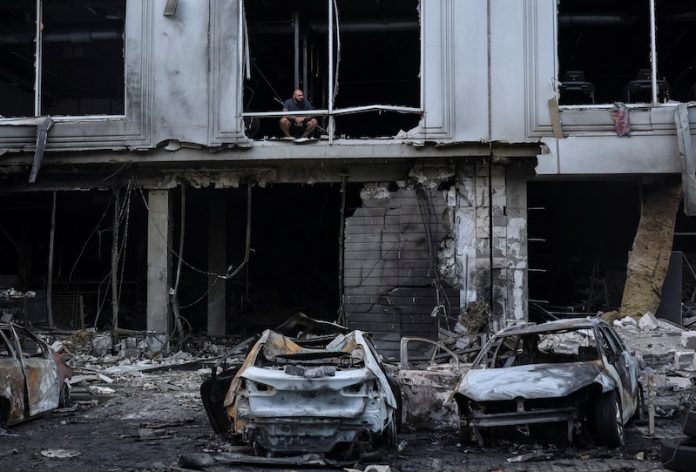 Aftermath of a Russian drone attack in Odesa