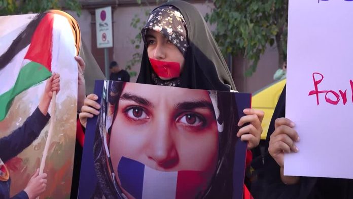 Tehran students rally at French embassy for detained Iranian student Mahdieh Esfandiari