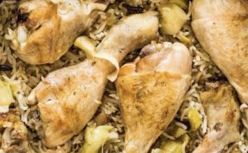 Persian Leek Rice with Chicken