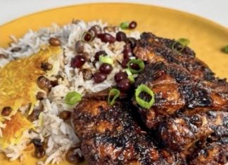 Lion’s Mane Mushrooms with Pomegranate Jerk Marinade (Persian-Caribbean Fusion)