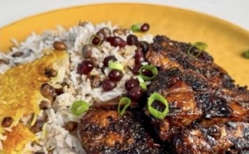 Lion’s Mane Mushrooms with Pomegranate Jerk Marinade (Persian-Caribbean Fusion)