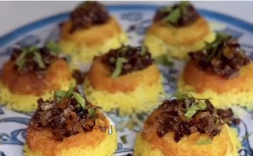 Mini Muffin Tin Tahdig (Tacheen)