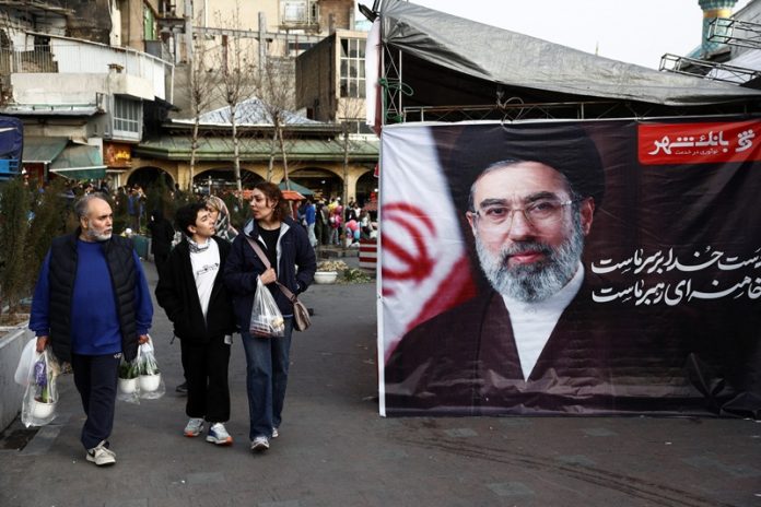 People at Tajrish Bazaar, ahead of Nowruz, in Tehran,