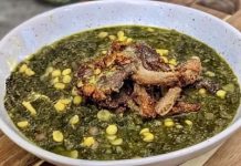 Plant-Based Morgh-e Torsh (Sour Oyster Mushrooms with Split Peas and Herbs)