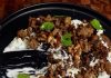 Smashed Beef Kabab with Cucumber Yogurt